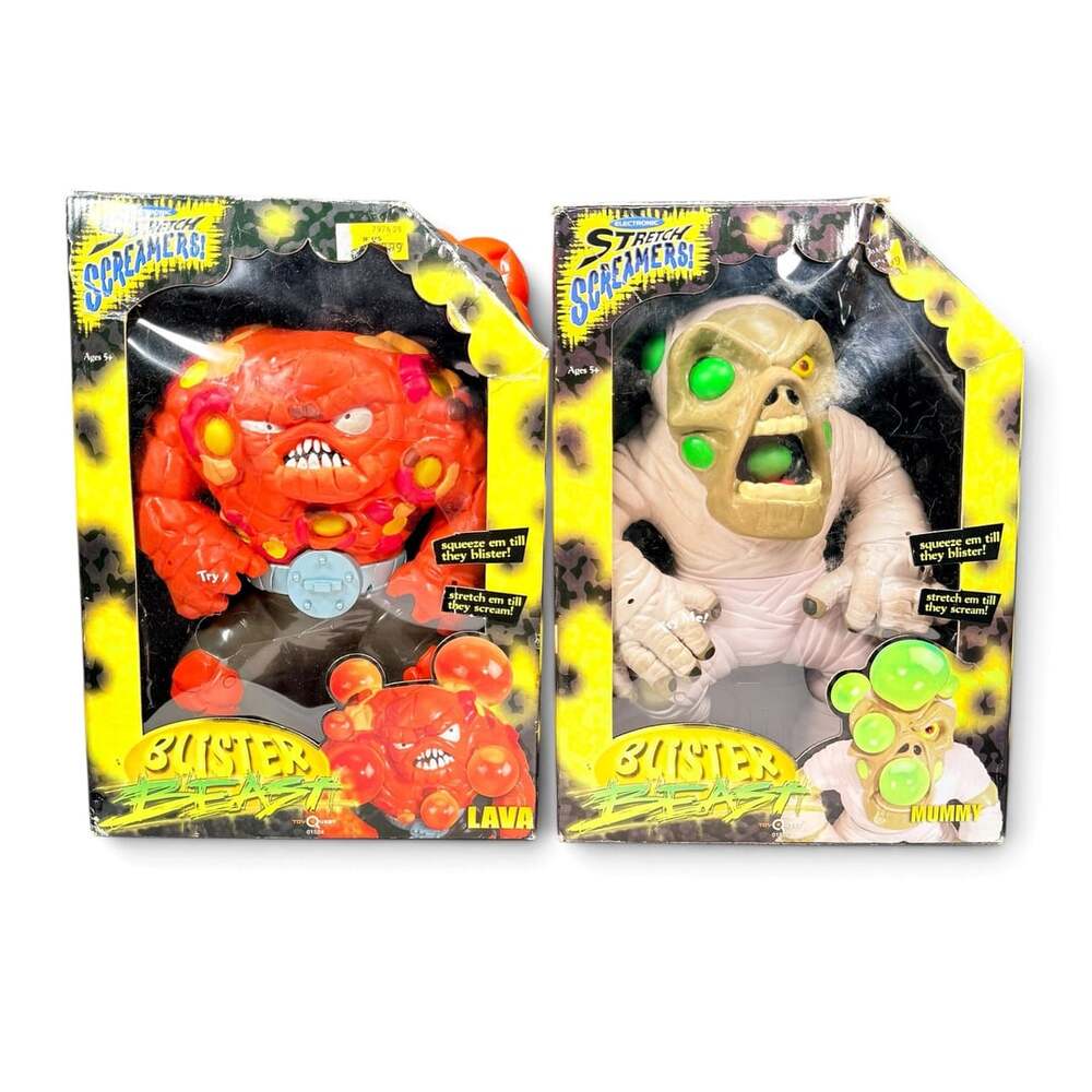 Stretch Screamers Buster Beast Lava and Mummy Lot Toy Quest